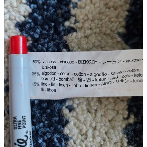 Zara Wide Leg Pants Fold Over Waist Black Linen Blend Size Small - Picture 7 of 8